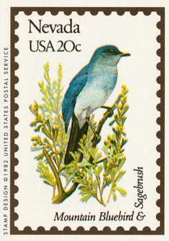 1991 Bon Air Birds and Flowers (50 States) #28 Nevada          Mountain Bluebird         Sagebrush Front