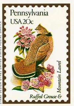 1991 Bon Air Birds and Flowers (50 States) #38 Pennsylvania    Ruffed Grouse             Mountain Laurel Front