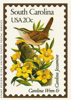 1991 Bon Air Birds and Flowers (50 States) #40 South Carolina  Carolina Wren             Carolina Jasmine Front