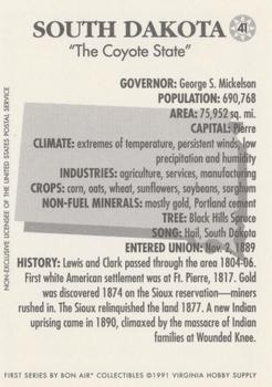 1991 Bon Air Birds and Flowers (50 States) #41 South Dakota    Ring-Necked Pheasant      Pasqueflower Back