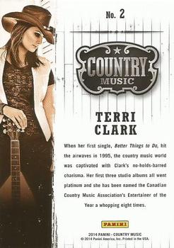 2014 Panini Country Music #2 Terri Clark Back