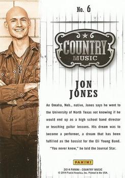 2014 Panini Country Music #6 Jon Jones Back