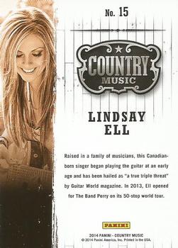2014 Panini Country Music #15 Lindsay Ell Back
