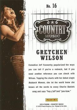2014 Panini Country Music #16 Gretchen Wilson Back