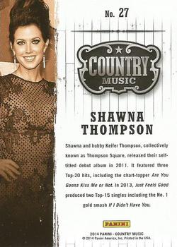 2014 Panini Country Music #27 Shawna Thompson Back