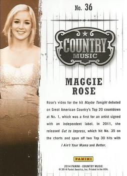 2014 Panini Country Music #36 Maggie Rose Back