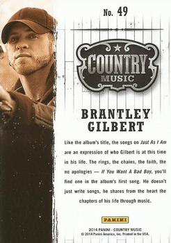 2014 Panini Country Music #49 Brantley Gilbert Back