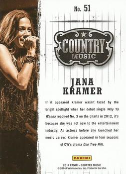 2014 Panini Country Music #51 Jana Kramer Back