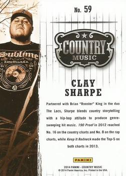 2014 Panini Country Music #59 Clay Sharpe Back