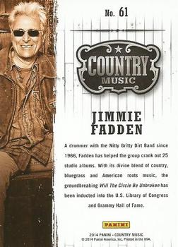 2014 Panini Country Music #61 Jimmie Fadden Back