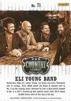 2014 Panini Country Music #71 Eli Young Band Back