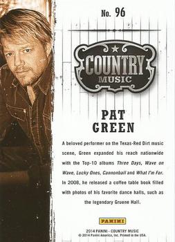 2014 Panini Country Music #96 Pat Green Back