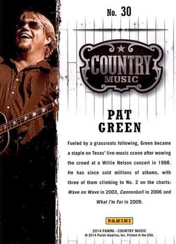 2014 Panini Country Music #30 Pat Green Back