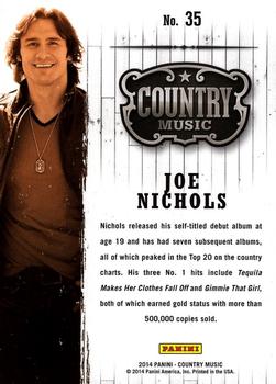 2014 Panini Country Music #35 Joe Nichols Back