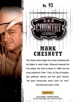 2014 Panini Country Music #93 Mark Chesnutt Back