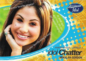 2005 Fleer American Idol Season 4 - Idol Chatter #6 IC Mikalah Gordon Front