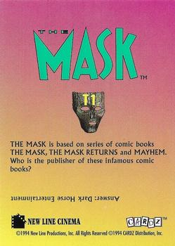 1994 Cardz The Mask - Bonus Tekchromes #T1 The Mask Comics Back