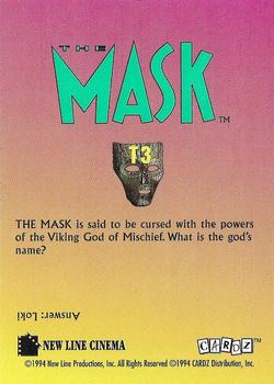 1994 Cardz The Mask - Bonus Tekchromes #T3 God Of Mischief Back