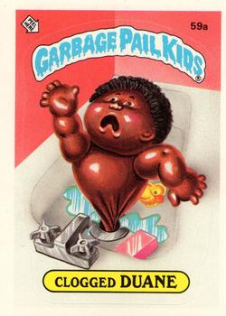 1985 Topps Garbage Pail Kids Series 2 #59a Clogged Duane Front