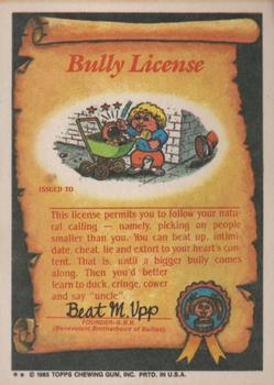 1985 Topps Garbage Pail Kids Series 2 #72b Brainy Brian Back
