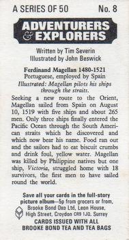 1973 Brooke Bond Adventurers and Explorers #8 Ferdinand Magellan Back