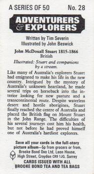 1973 Brooke Bond Adventurers and Explorers #28 John McDouall Stuart Back