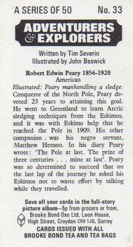 1973 Brooke Bond Adventurers and Explorers #33 Robert Edwin Peary Back