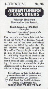 1973 Brooke Bond Adventurers and Explorers #34 Roald Amundsen Back