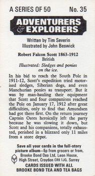 1973 Brooke Bond Adventurers and Explorers #35 Robert Falcon Scott Back