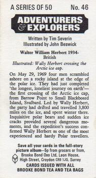 1973 Brooke Bond Adventurers and Explorers #46 Walter William Herbert Back