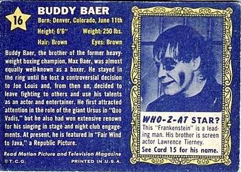 1953 Topps Who-Z-At Star? (R710-4) #16 Buddy Baer Back