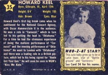 1953 Topps Who-Z-At Star? (R710-4) #35 Howard Keel Back