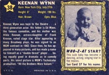 1953 Topps Who-Z-At Star? (R710-4) #38 Keenan Wynn Back