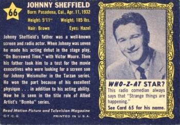 1953 Topps Who-Z-At Star? (R710-4) #66 Johnny Sheffield Back