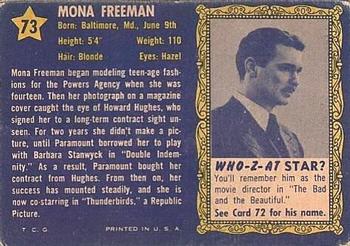 1953 Topps Who-Z-At Star? (R710-4) #73 Mona Freeman Back
