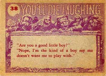 1959 Topps You'll Die Laughing #38 Lovely night, isn't it? Back