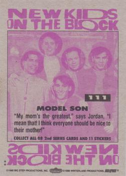1990 Topps New Kids on the Block Series 2 #111 Model Son Back