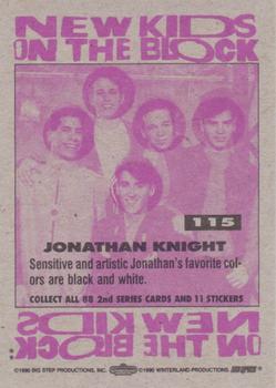 1990 Topps New Kids on the Block Series 2 #115 Jonathan Knight Back