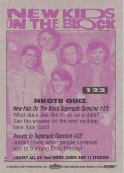 1990 Topps New Kids on the Block Series 2 #122 NKOTB Quiz #23 Back