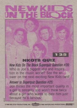 1990 Topps New Kids on the Block Series 2 #125 NKOTB Quiz #26 Back