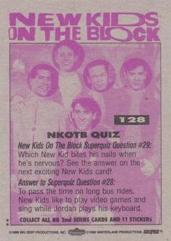 1990 Topps New Kids on the Block Series 2 #128 NKOTB Quiz #29 Back
