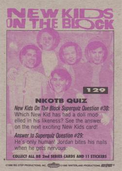 1990 Topps New Kids on the Block Series 2 #129 NKOTB Quiz #30 Back