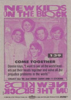 1990 Topps New Kids on the Block Series 2 #139 Come Together Back