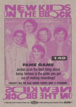 1990 Topps New Kids on the Block Series 2 #140 Fame Game Back