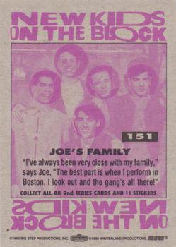 1990 Topps New Kids on the Block Series 2 #151 Joe's Family Back