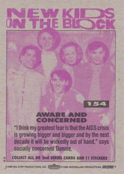 1990 Topps New Kids on the Block Series 2 #154 Aware and Concerned Back