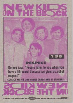 1990 Topps New Kids on the Block Series 2 #158 Respect Back