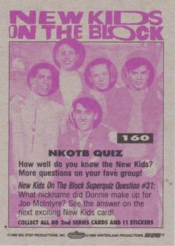 1990 Topps New Kids on the Block Series 2 #160 NKOTB Quiz #31 Back