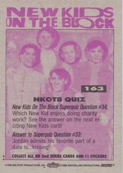 1990 Topps New Kids on the Block Series 2 #163 NKOTB Quiz #34 Back