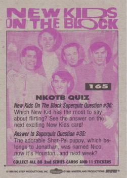 1990 Topps New Kids on the Block Series 2 #165 NKOTB Quiz #36 Back